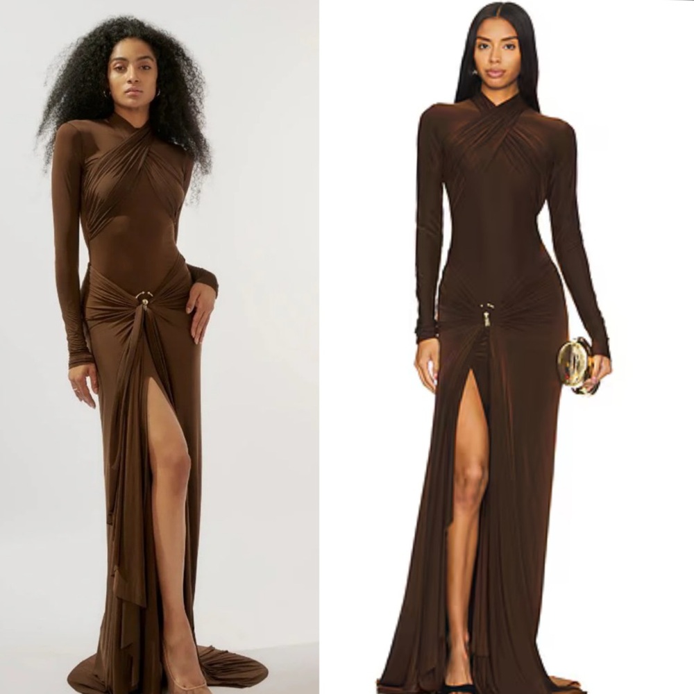 DEME BY GABRIELLA
June Chocolate Brown Fitted Maxi Dress